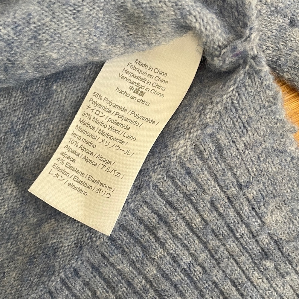 J. Crew blue Turtleneck Women's Sweater Merino Alpaca - Picture 3 of 3